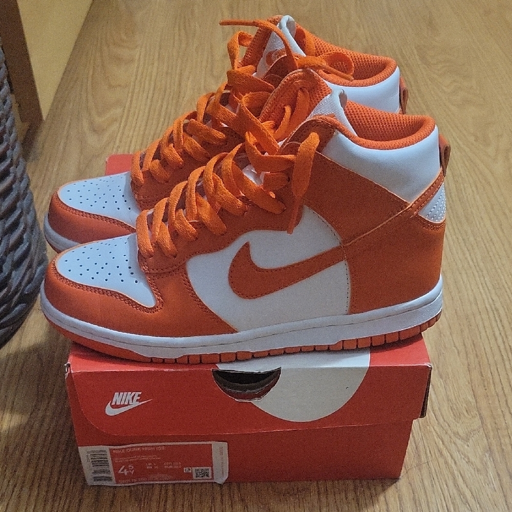 Nike Dunk High Orange and White Sneakers